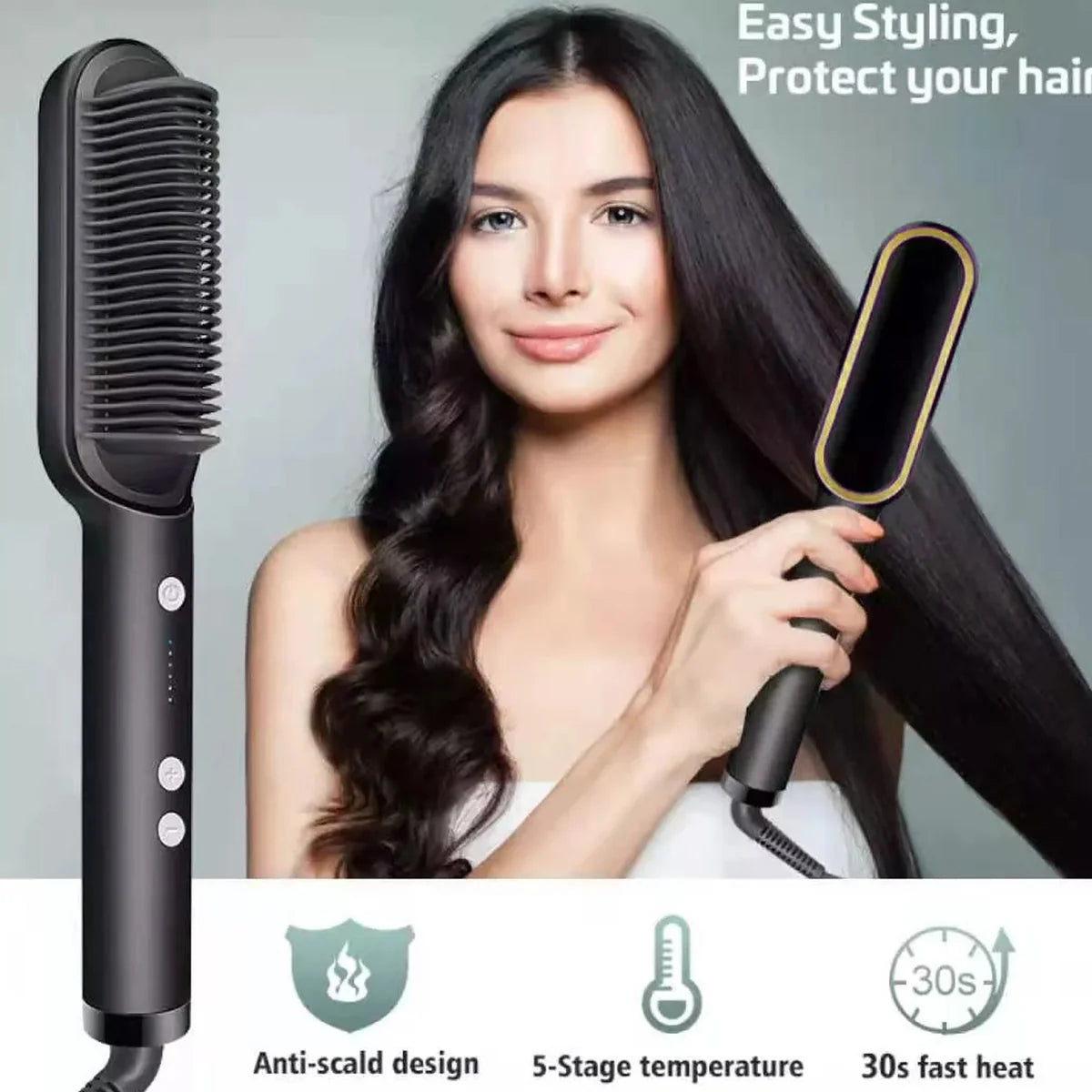 The Keratin-Guard Pro Straightening Brush