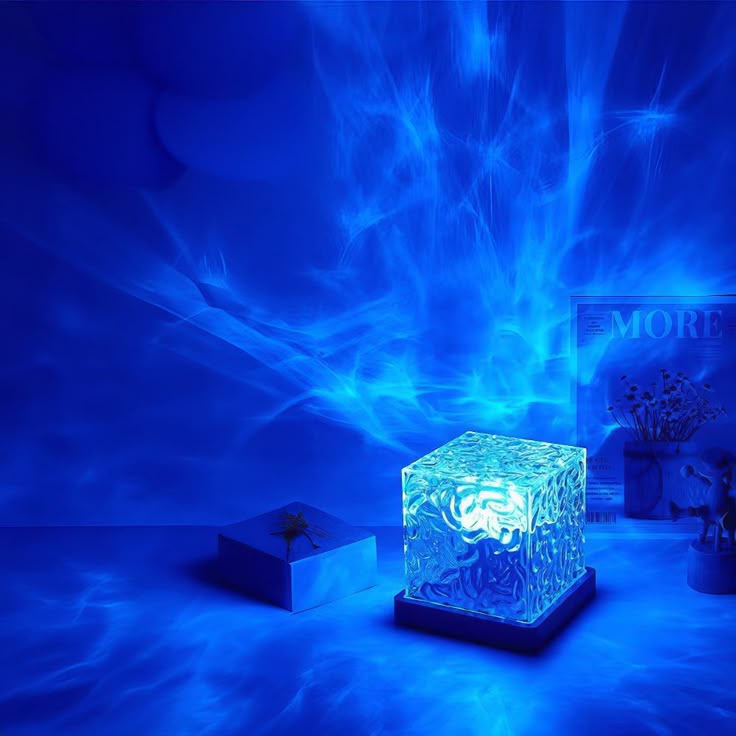 Rotating Water Ripple Night Light Aura Lamp