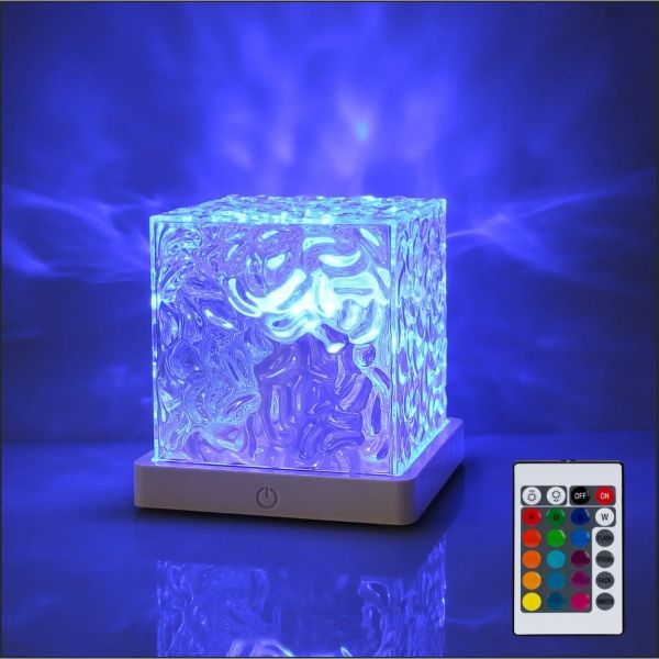 Rotating Water Ripple Night Light Aura Lamp