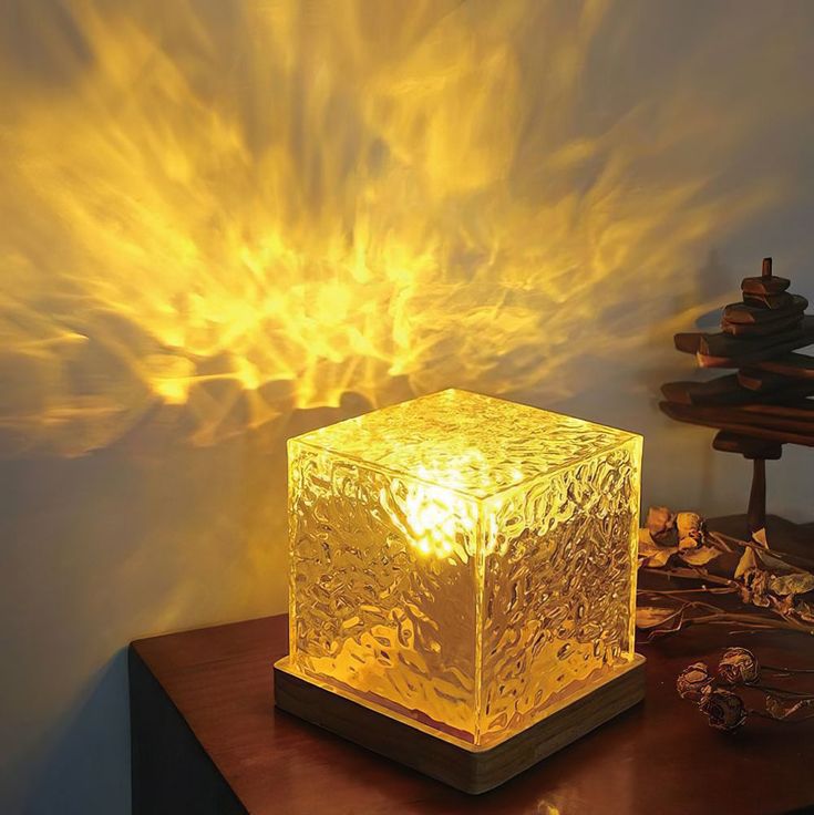 Rotating Water Ripple Night Light Aura Lamp