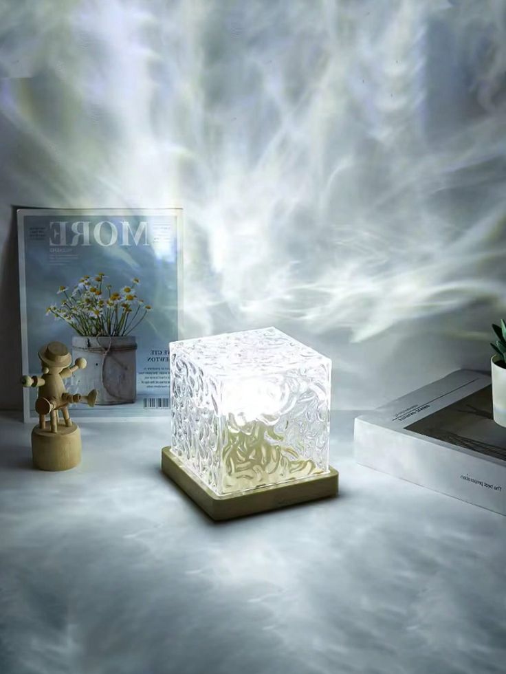 Rotating Water Ripple Night Light Aura Lamp