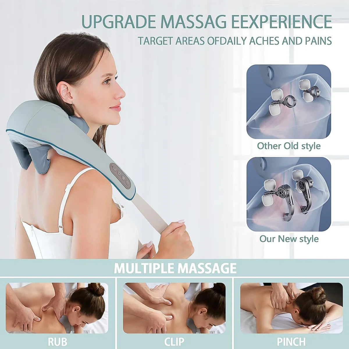 Portable Deep Tissue Neck & Shoulder Massager (Rechargeable)