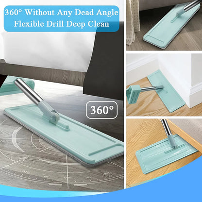 Multi-Surface Flat Mop: 360° Rotation for Hardwood, Tile, and Walls